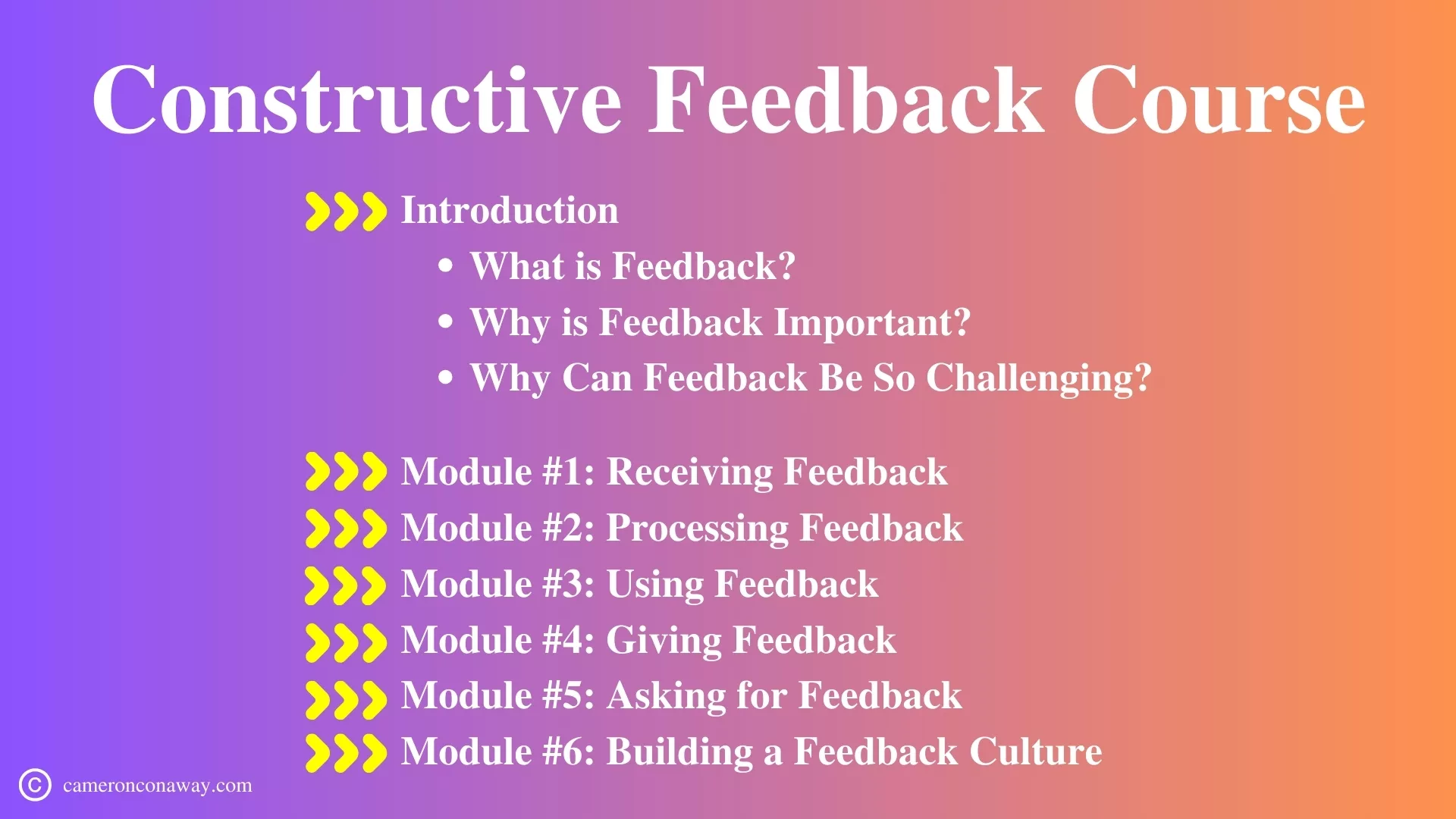 Constructive Feedback at Work: A Complete Course on the Basics