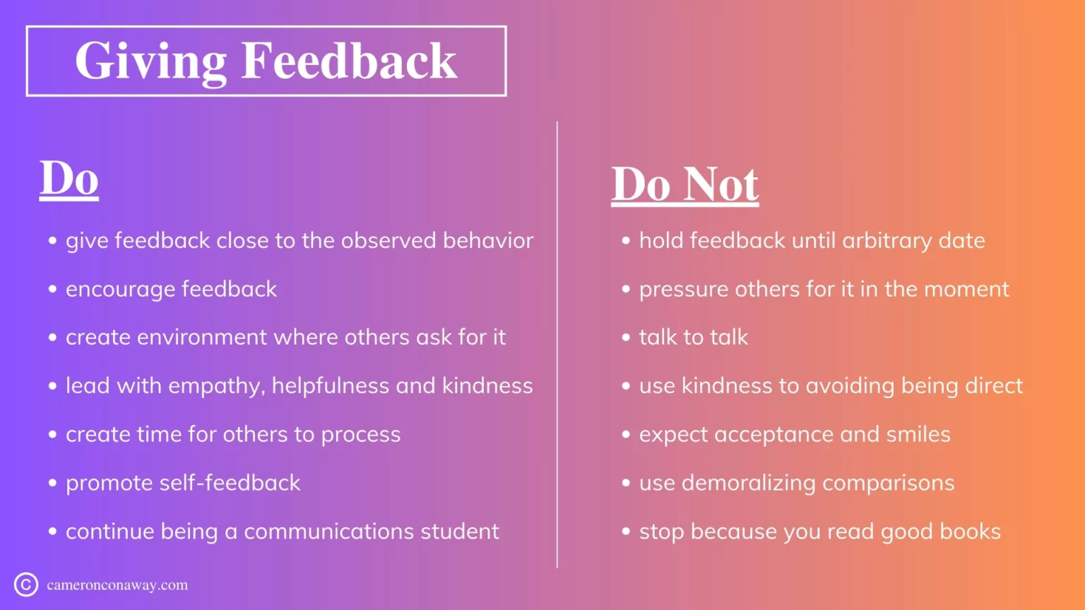 Giving Feedback Tips